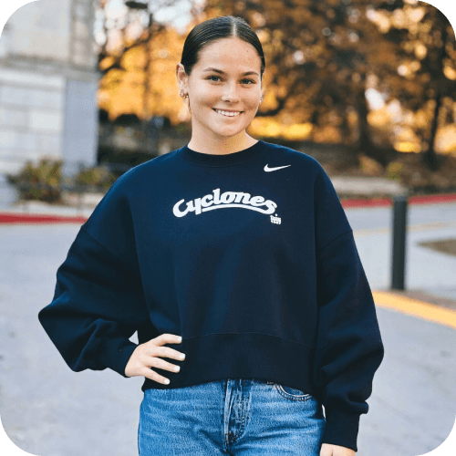 Nike® Women's Vintage Cyclones Black Crewneck Sweatshirt